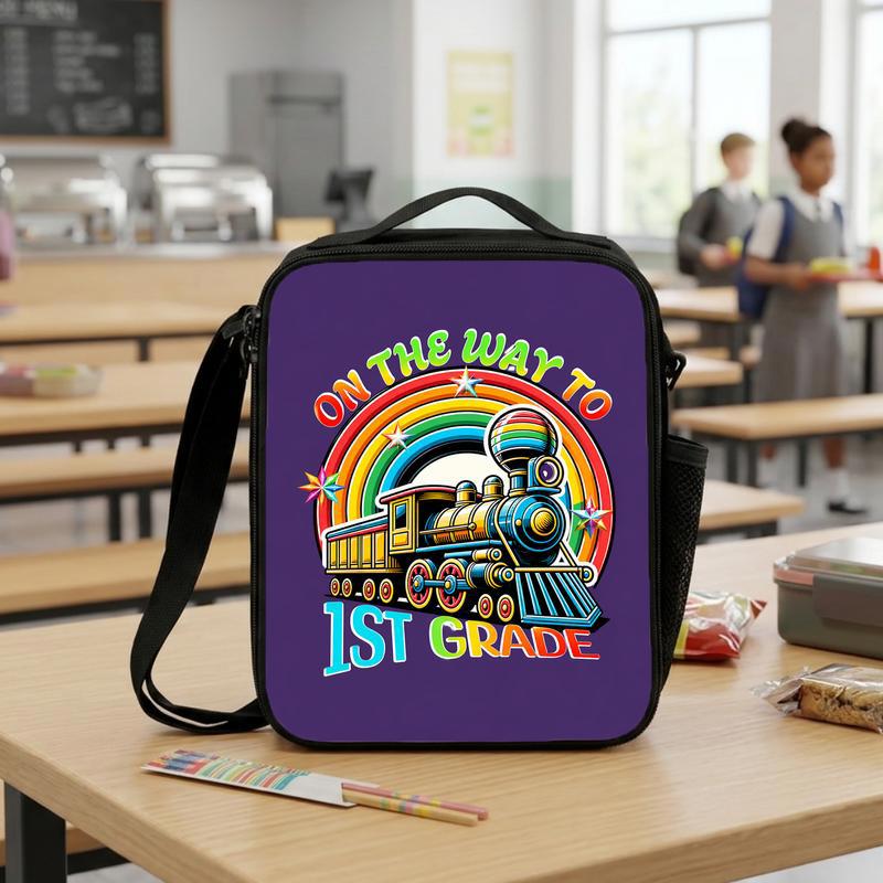 Kids Train Lunch Bag - First Grade Rainbow Train Back To School Lunch Box Bag Kids Train Lunch Bag - First Grade Rainbow Train Back To School Lunch Box Bag