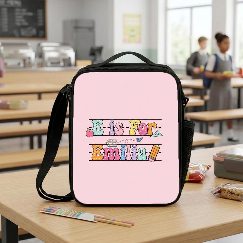 Kindergarten Back To School Lunch Bag - Custom Initial Girl Gift Lunch Box Bag Kindergarten Back To School Lunch Bag - Custom Initial Girl Gift Lunch Box Bag