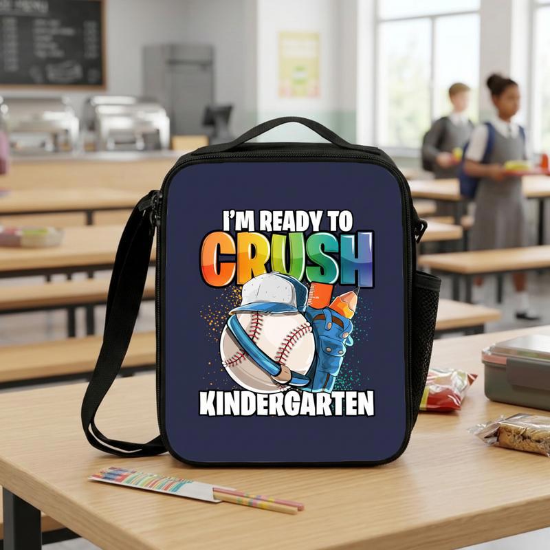 Kindergarten Baseball Lunch Bag - I'm Ready To Crush School Lunch Box Bag Kindergarten Baseball Lunch Bag - I'm Ready To Crush School Lunch Box Bag