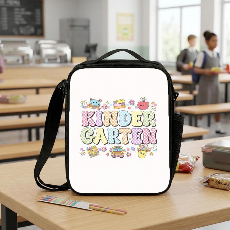 Kindergarten Colorful Checkerboard Lunch Bag - Cute School Style Lunch Box Bag