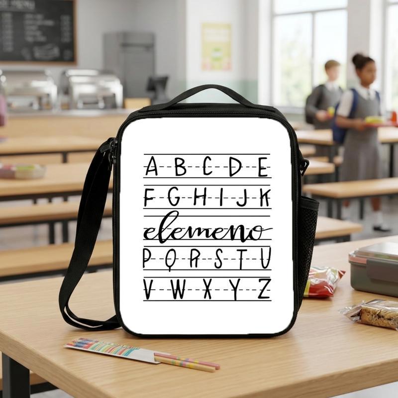 Kindergarten Lunch Bag - Alphabet Writing Learning Style Lunch Box Bag