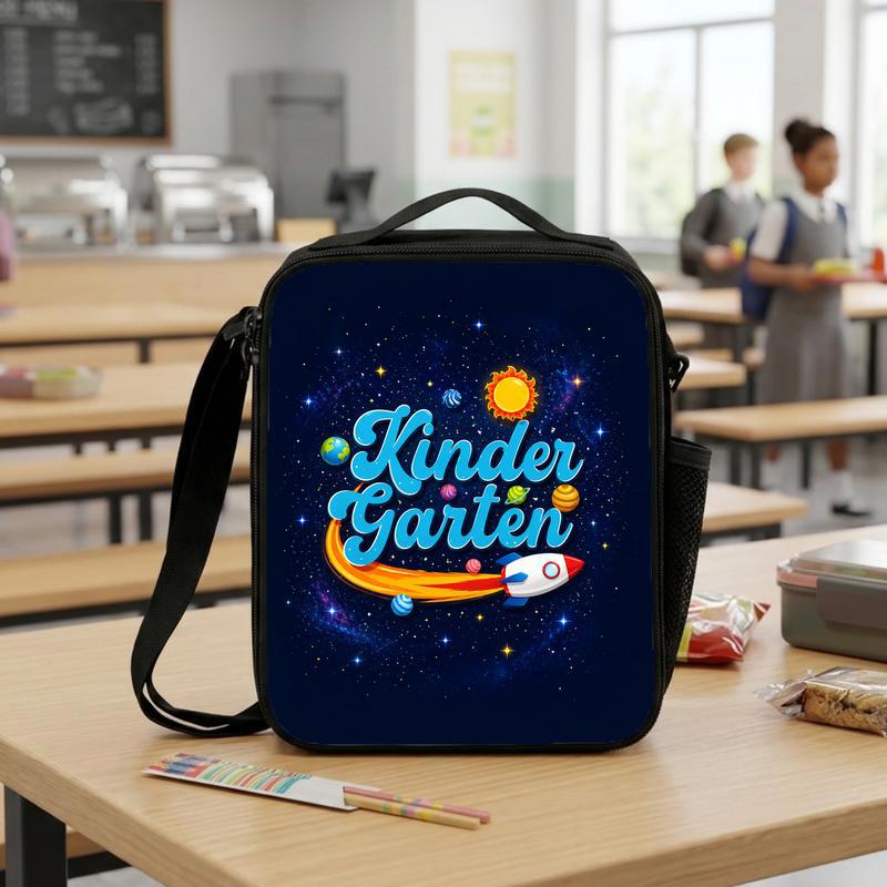 Kindergarten Lunch Bag Kids - Space Rocket Design Lunch Box Bag