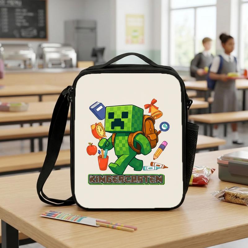 Kindergarten Ready Pixel Lunch Bag - Gamer School Style Lunch Box Bag