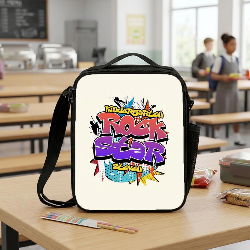 Kindergarten Rock Star Lunch Bag - Personalized Students Bag Lunch Box Bag