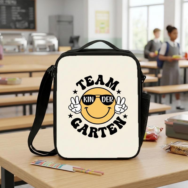 Kindergarten Squad Lunch Bag - Smiley Kids Back To School Lunch Box Bag