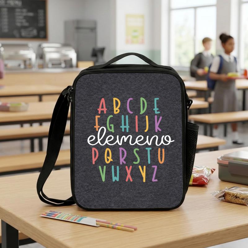 Lunch Bag For Kids - Colorful Alphabet Preschool Learning Lunch Box Bag
