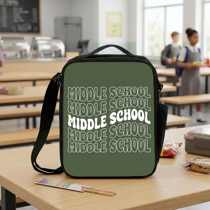 Middle School Lunch Bag - Back To School Minimal Trend Style Lunch Box Bag Middle School Lunch Bag - Back To School Minimal Trend Style Lunch Box Bag