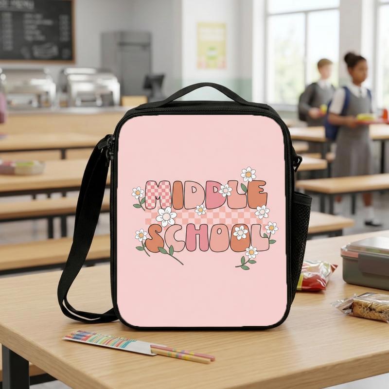 Middle School Lunch Bag - Cute Floral Back To School Style Lunch Box Bag Middle School Lunch Bag - Cute Floral Back To School Style Lunch Box Bag