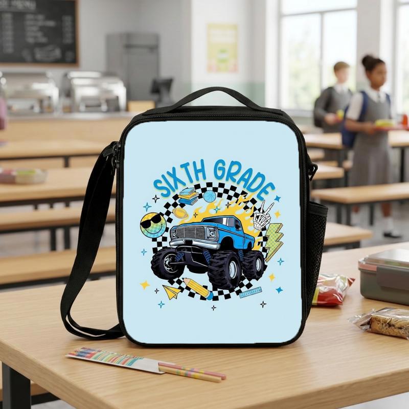 Middle School 6th Grade Lunch Bag - Cool Monster Truck Style Lunch Box Bag Middle School 6th Grade Lunch Bag - Cool Monster Truck Style Lunch Box Bag