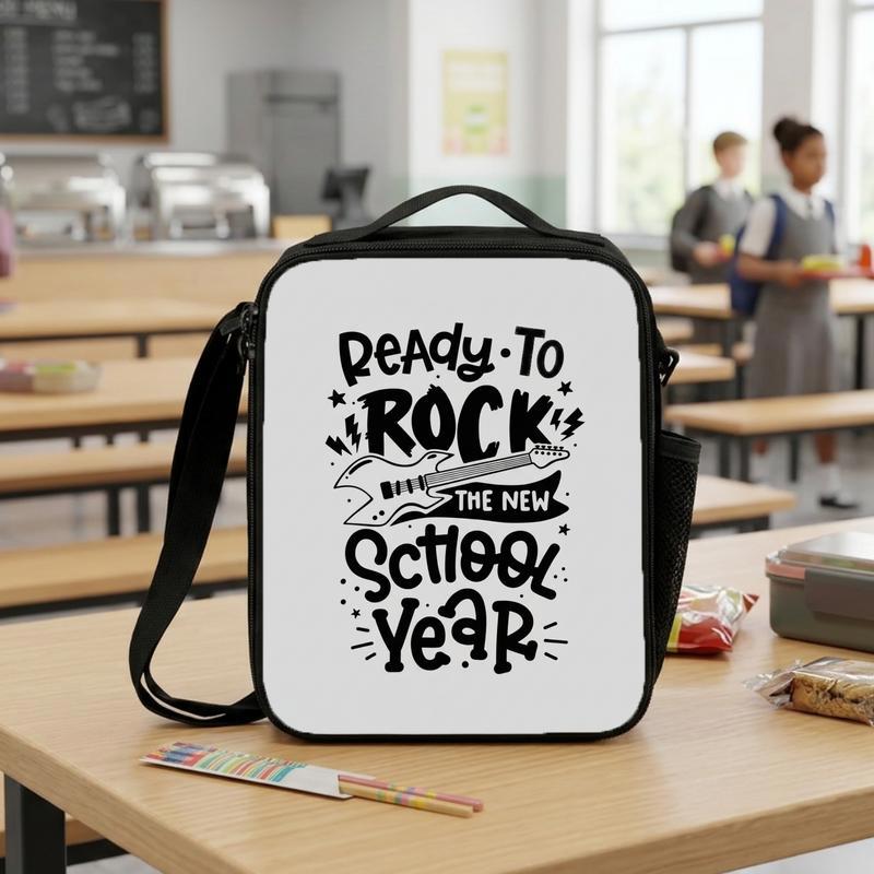 New School Year Lunch Bag With Bold Rock Vibes For Kids Lunch Box Bag New School Year Lunch Bag With Bold Rock Vibes For Kids Lunch Box Bag