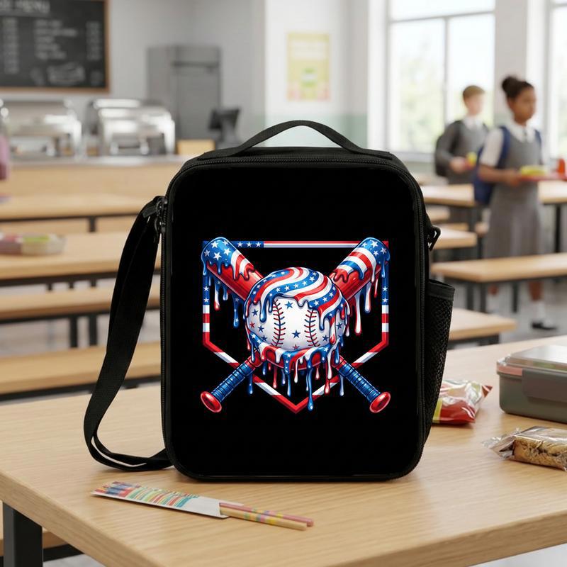 Patriotic Baseball Lunch Bag - USA Drip Sport Kids Bag Lunch Box Bag Patriotic Baseball Lunch Bag - USA Drip Sport Kids Bag Lunch Box Bag