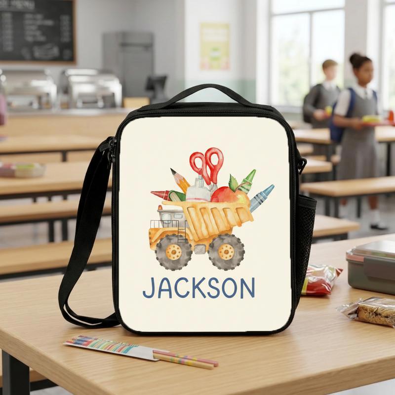 Personalized Dump Truck Lunch Bag For Kids - Cute Back To School Boys Lunch Box Bag Personalized Dump Truck Lunch Bag For Kids - Cute Back To School Boys Lunch Box Bag