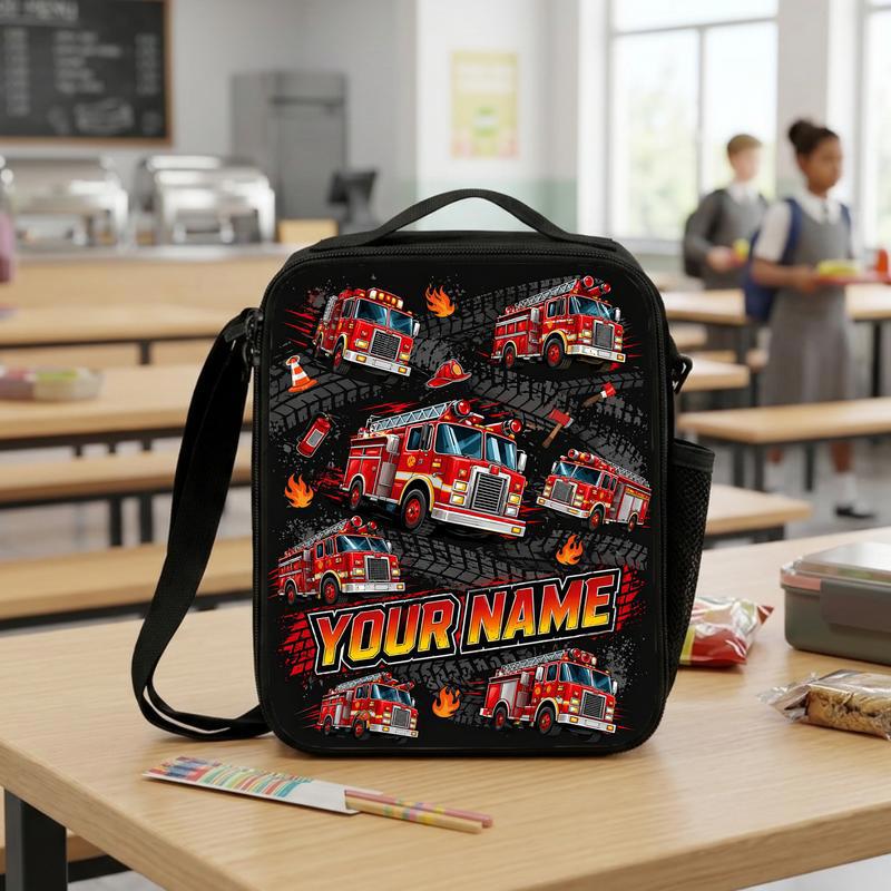 Personalized Fire Truck Lunch Bag - Kids Back To School Lunch Box Bag Personalized Fire Truck Lunch Bag - Kids Back To School Lunch Box Bag