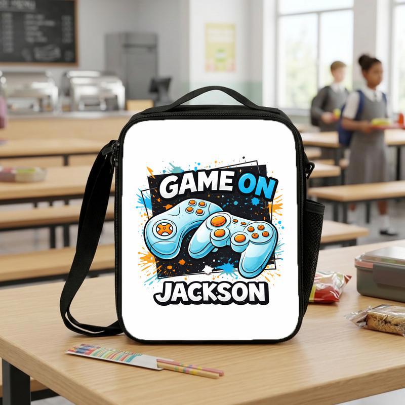 Personalized Gamer Lunch Bag - Game On School Ready Lunch Box Bag Personalized Gamer Lunch Bag - Game On School Ready Lunch Box Bag