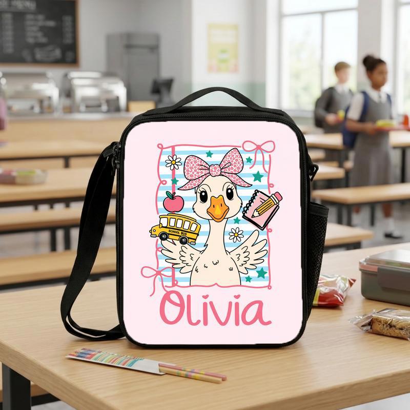 Personalized Goose Lunch Bag - Cute Back To School Kids Lunch Box Bag Personalized Goose Lunch Bag - Cute Back To School Kids Lunch Box Bag