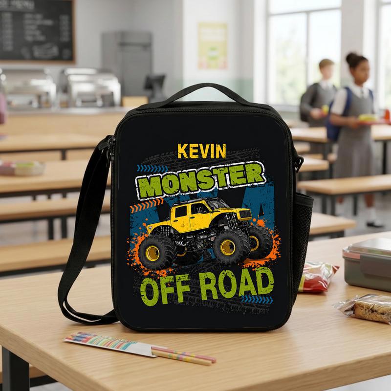 Personalized Monster Truck Lunch Bag - Back To School Off Road Lunch Box Bag Personalized Monster Truck Lunch Bag - Back To School Off Road Lunch Box Bag