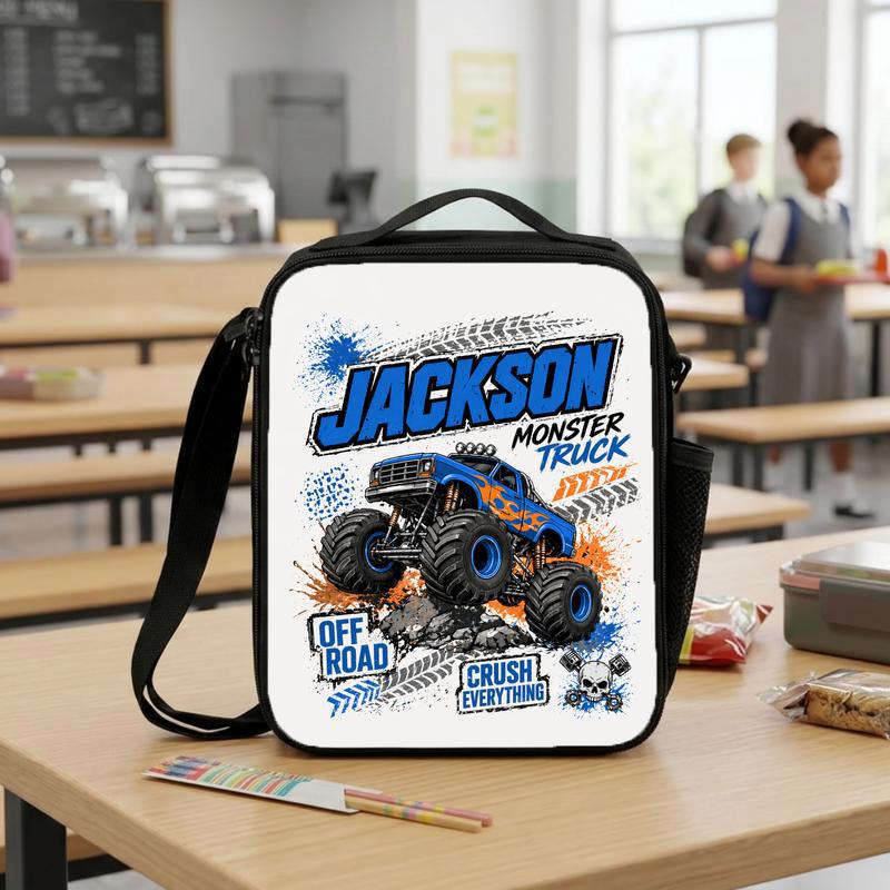 Personalized Monster Truck School Lunch Bag - Kids Name Off Road Lunch Box Bag Personalized Monster Truck School Lunch Bag - Kids Name Off Road Lunch Box Bag
