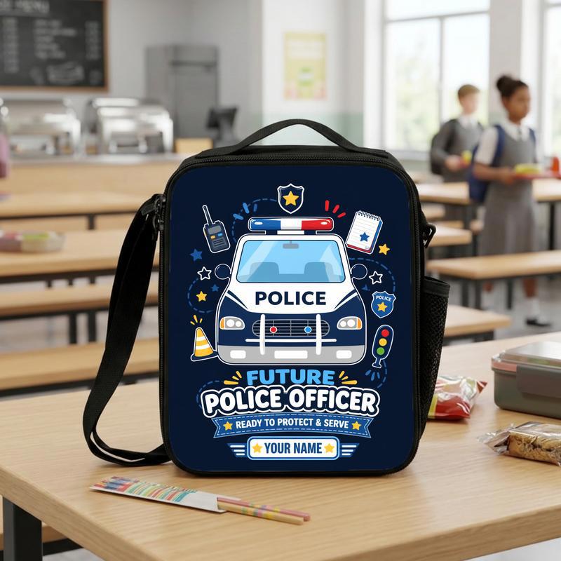 Personalized Police Car Lunch Bag - Back To School Hero Kids Lunch Box Bag Personalized Police Car Lunch Bag - Back To School Hero Kids Lunch Box Bag