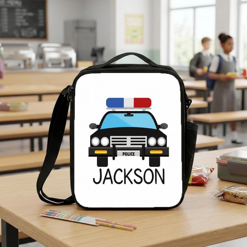 Personalized Police Car Lunch Bag - Back To School Kids Gift Lunch Box Bag Personalized Police Car Lunch Bag - Back To School Kids Gift Lunch Box Bag