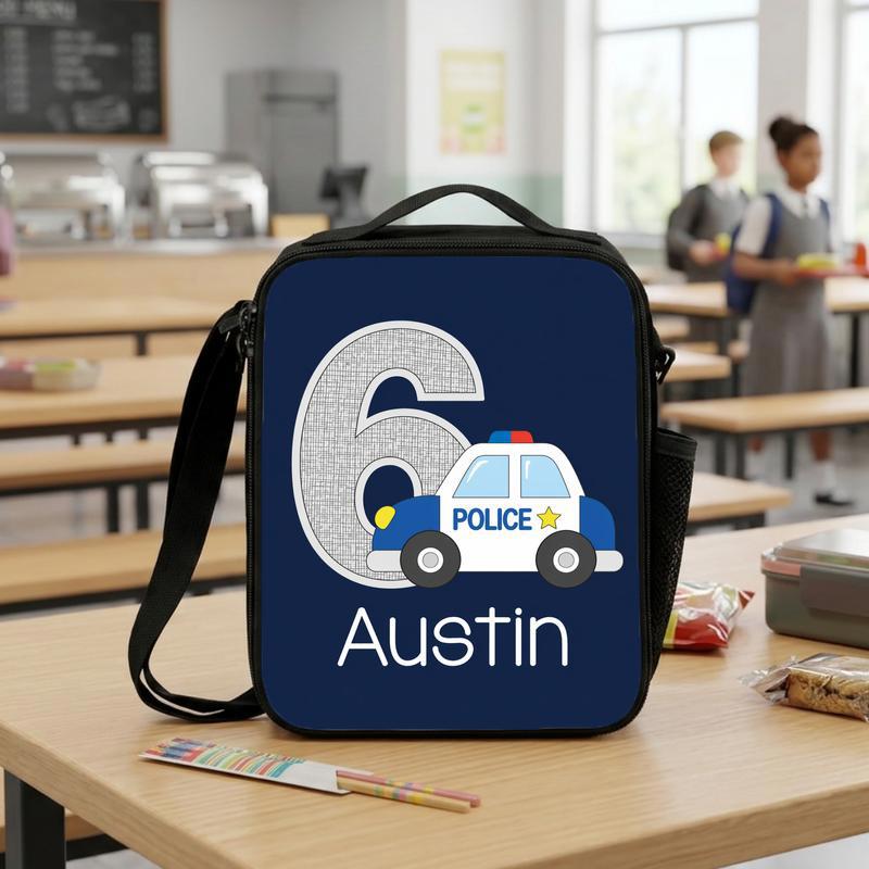 Personalized Police Lunch Bag - Custom Age Back To School Kids Lunch Box Bag Personalized Police Lunch Bag - Custom Age Back To School Kids Lunch Box Bag