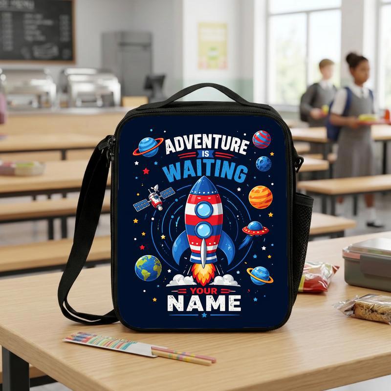 Personalized Rocket School Lunch Bag Kids - Adventure Is Waiting Lunch Box Bag Personalized Rocket School Lunch Bag Kids - Adventure Is Waiting Lunch Box Bag