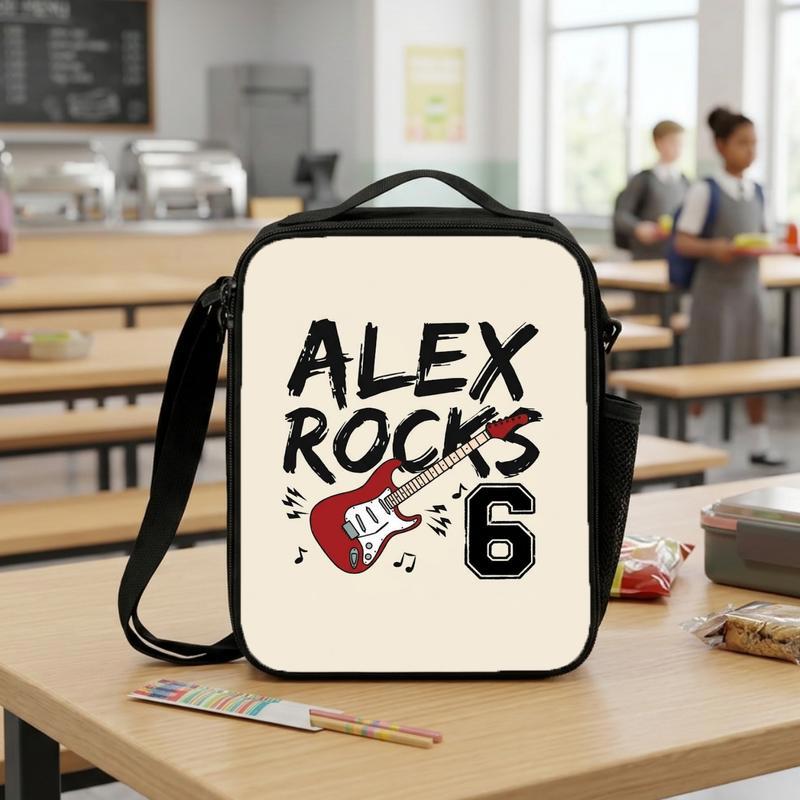 Personalized Rockstar Lunch Bag For Kids With Name & Age Lunch Box Bag Personalized Rockstar Lunch Bag For Kids With Name & Age Lunch Box Bag