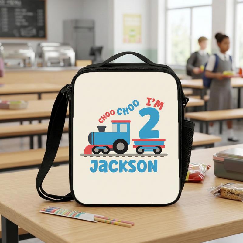 Personalized Train School Lunch Bag - Choo Choo I'm 2 Boy Lunch Box Bag Personalized Train School Lunch Bag - Choo Choo I'm 2 Boy Lunch Box Bag