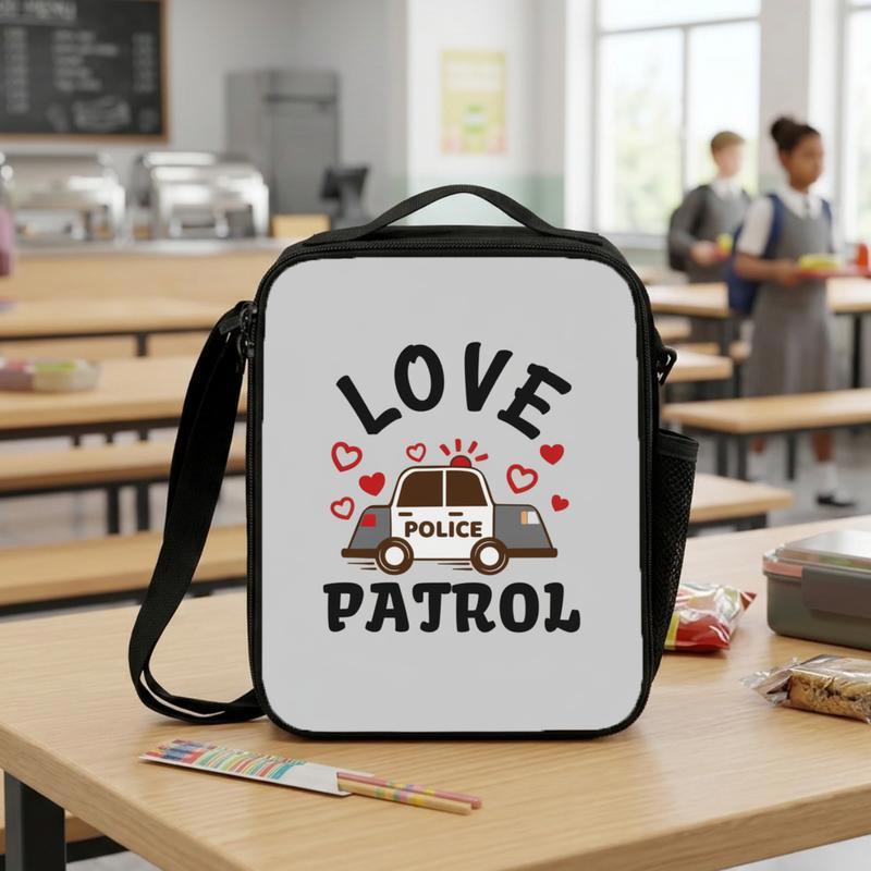 Police Car Lunch Bag - Love Patrol Back To School Kids Gift Lunch Box Bag