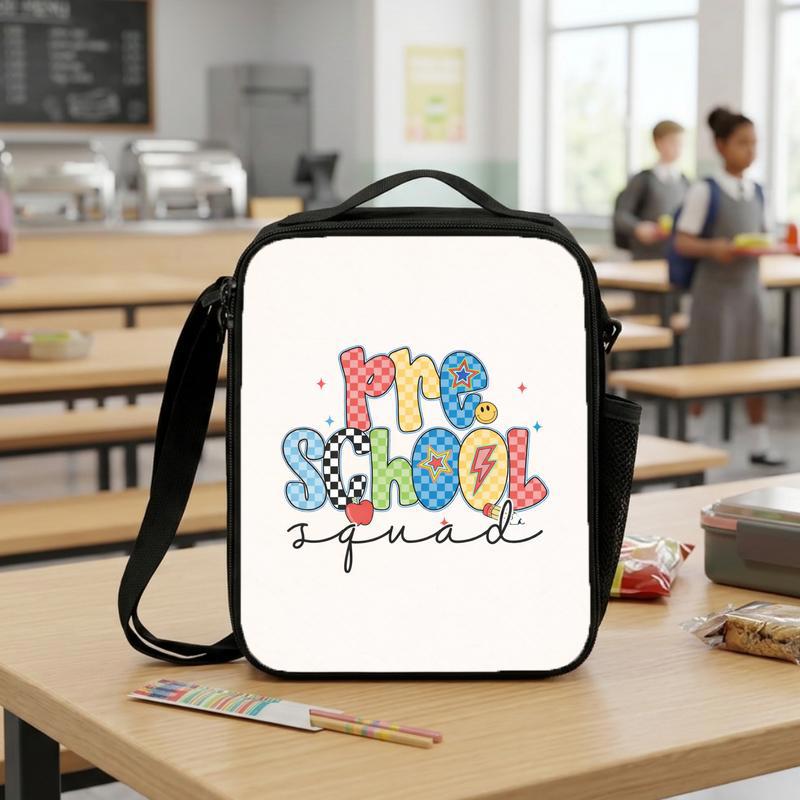 Pre School Squad Retro Checkered Lunch Bag - Colorful Kids Style Lunch Box Bag Pre School Squad Retro Checkered Lunch Bag - Colorful Kids Style Lunch Box Bag