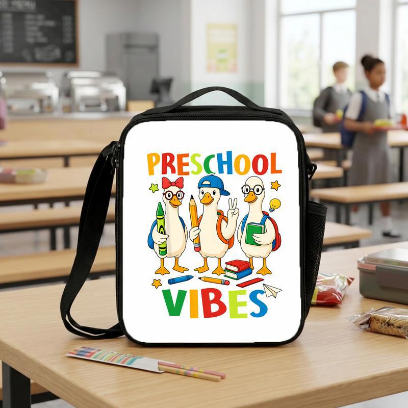 Preschool Vibes Goose Lunch Bag - Colorful Back To School Kids Lunch Box Bag