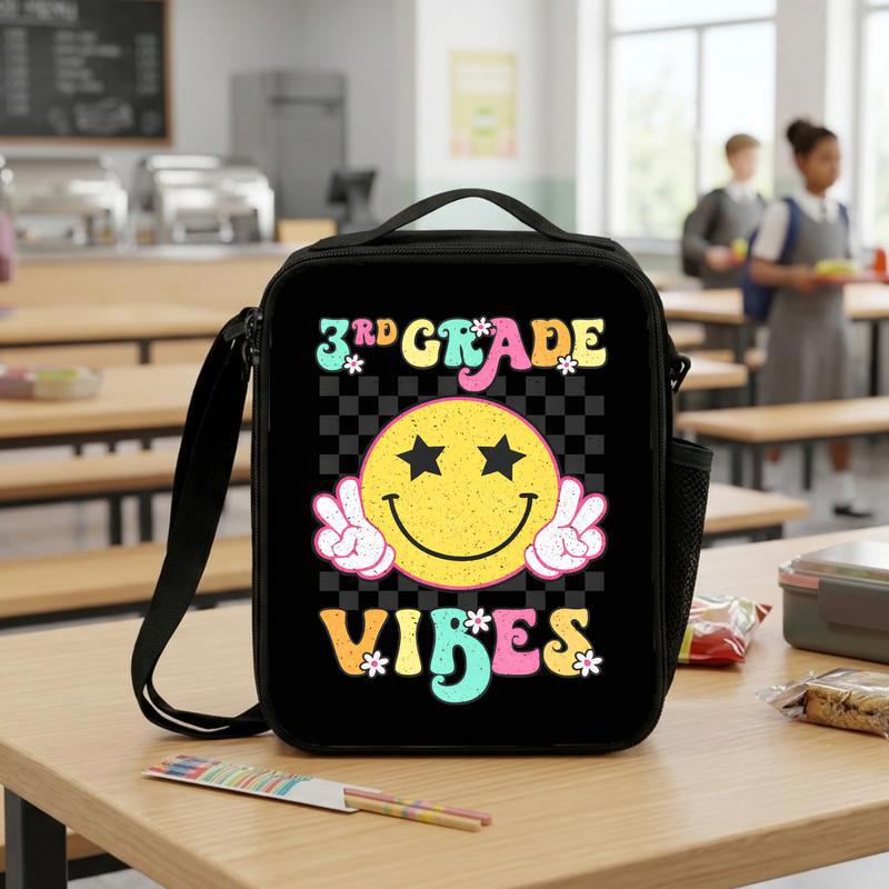 3rd Grade Smiley Lunch Bag - Retro Back To School Kids Lunch Box Bag 3rd Grade Smiley Lunch Bag - Retro Back To School Kids Lunch Box Bag