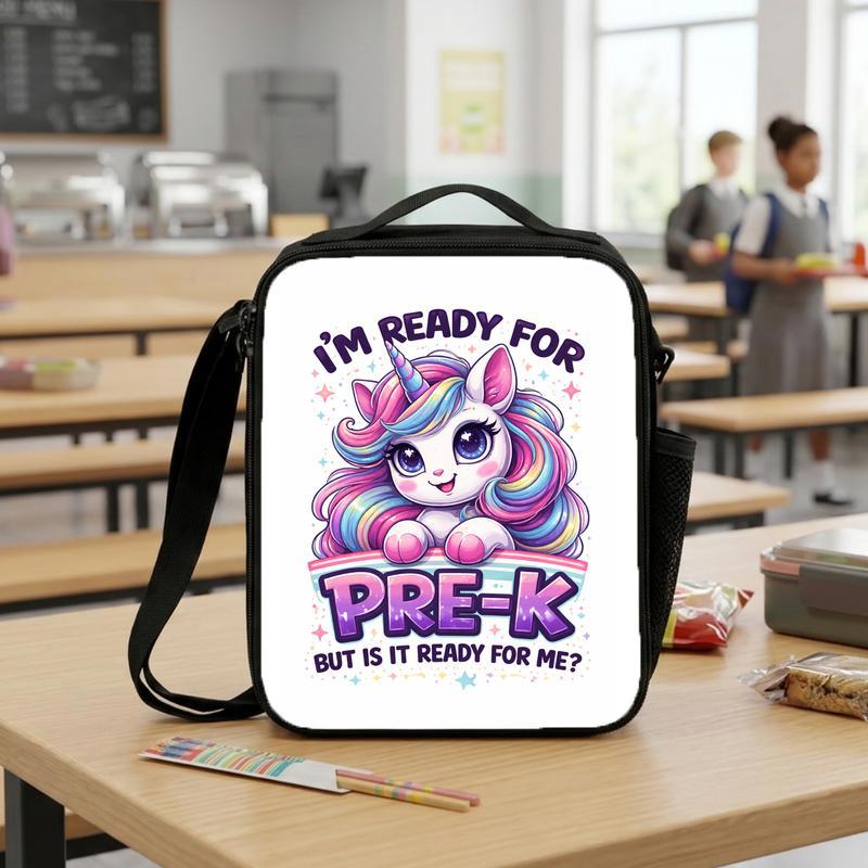 Ready For Pre K Lunch Bag - Unicorn Kids School Style Lunch Box Bag Ready For Pre K Lunch Bag - Unicorn Kids School Style Lunch Box Bag