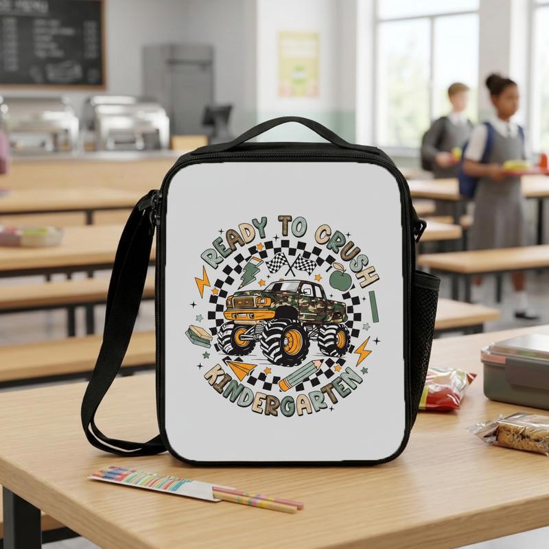 Ready To Crush Kindergarten Lunch Bag - Boys Monster Truck Lunch Box Bag Ready To Crush Kindergarten Lunch Bag - Boys Monster Truck Lunch Box Bag