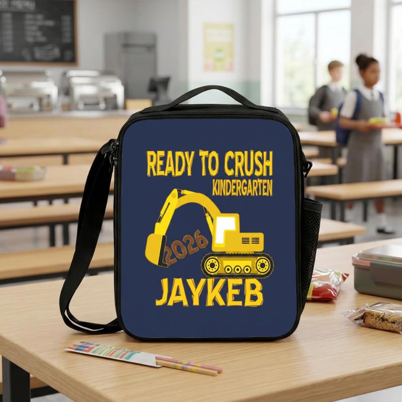 Ready To Crush Kindergarten Lunch Bag For Boys - Custom Name Lunch Box Bag Ready To Crush Kindergarten Lunch Bag For Boys - Custom Name Lunch Box Bag