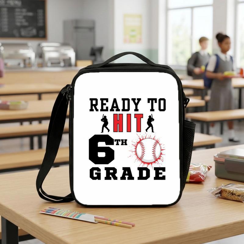 Ready To Hit Baseball Lunch Bag - Back To School 6th Grade Lunch Box Bag Ready To Hit Baseball Lunch Bag - Back To School 6th Grade Lunch Box Bag