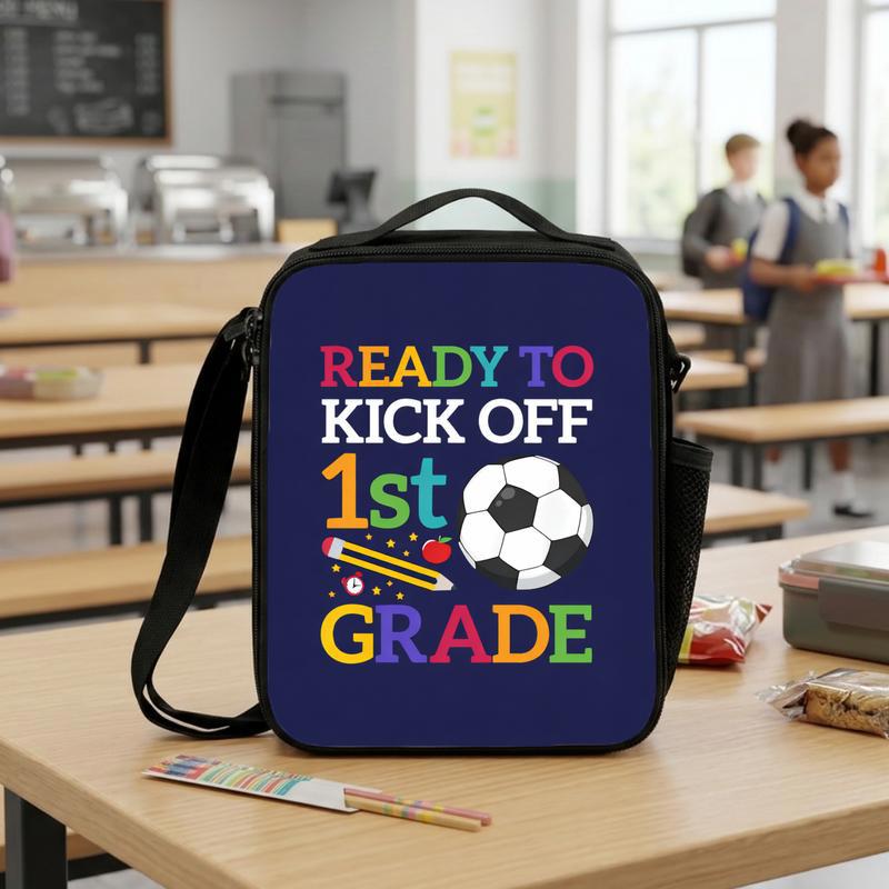 Ready To Kick Off 1st Grade - Soccer Lunch Bag For Kids Lunch Box Bag Ready To Kick Off 1st Grade - Soccer Lunch Bag For Kids Lunch Box Bag