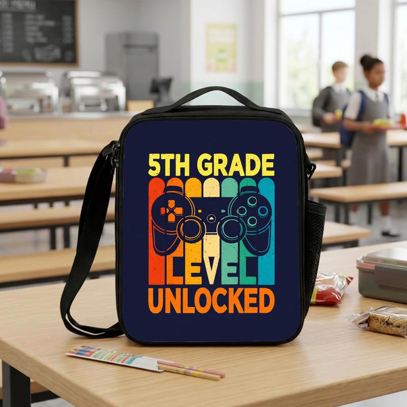 Retro Custom Grade Gamer Lunch Bag - Level Up School Year Lunch Box Bag Retro Custom Grade Gamer Lunch Bag - Level Up School Year Lunch Box Bag