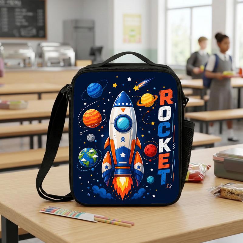 Rocket Lunch Bag Kids - Back To School Space Adventure Lunch Box Bag