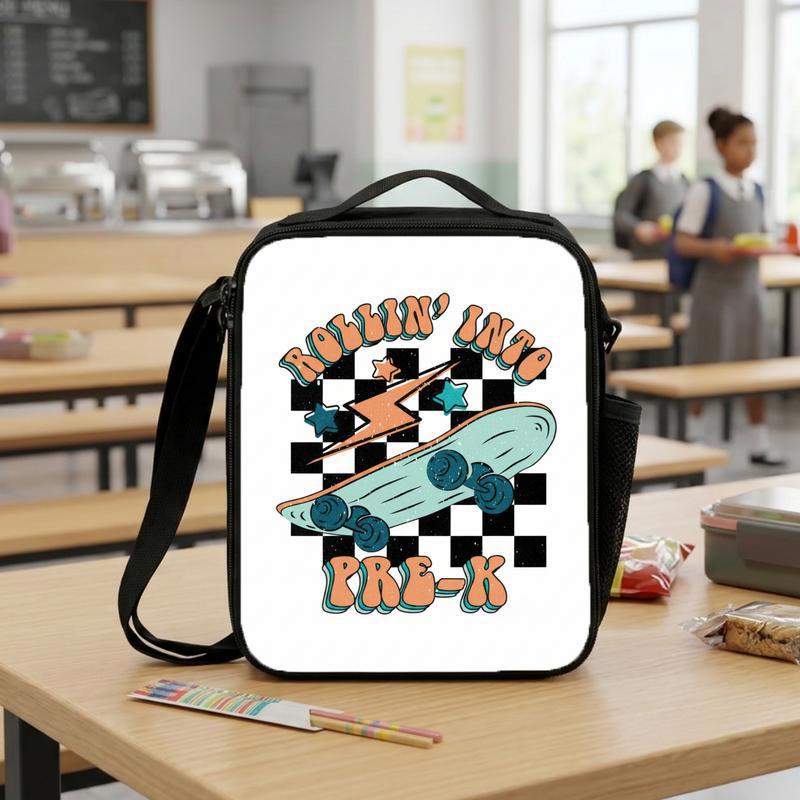 Rollin Into Pre-K Lunch Bag - Cool Kids Skateboard Back To School Lunch Box Bag Rollin Into Pre-K Lunch Bag - Cool Kids Skateboard Back To School Lunch Box Bag
