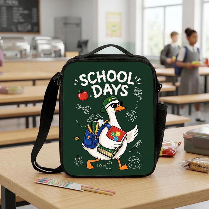 School Days Goose Lunch Bag - Cool Duck Back To School Kids Lunch Box Bag
