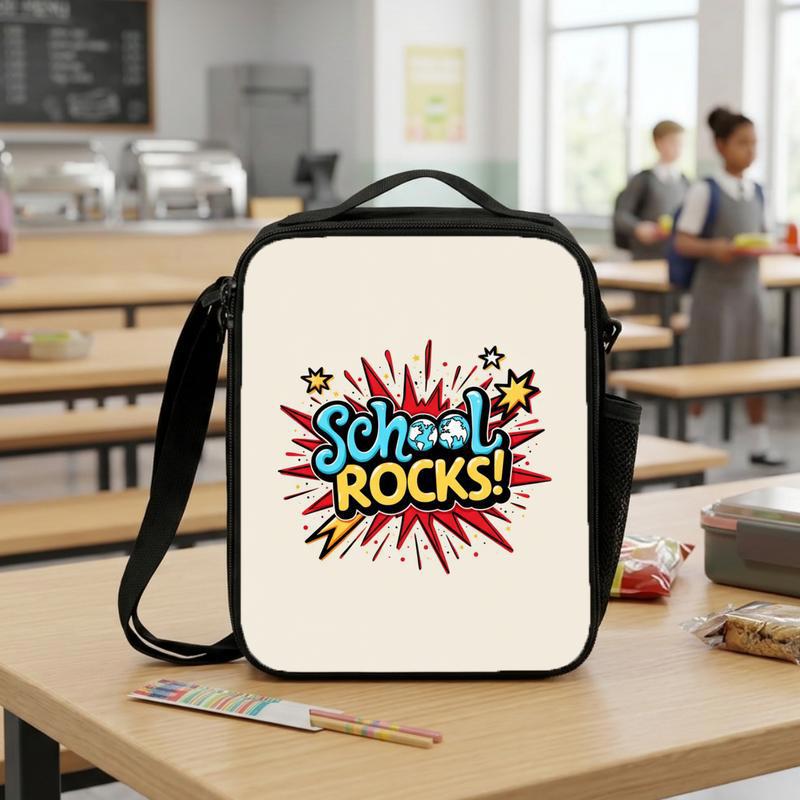 School Rocks Lunch Bag For Kids - Fun Back To School Style Lunch Box Bag School Rocks Lunch Bag For Kids - Fun Back To School Style Lunch Box Bag