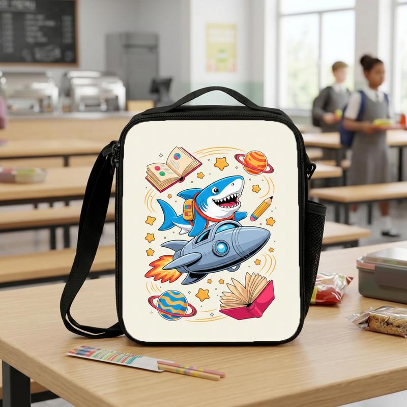Shark Rocket Lunch Bag Kids - Back To School Fun Design Lunch Box Bag Shark Rocket Lunch Bag Kids - Back To School Fun Design Lunch Box Bag