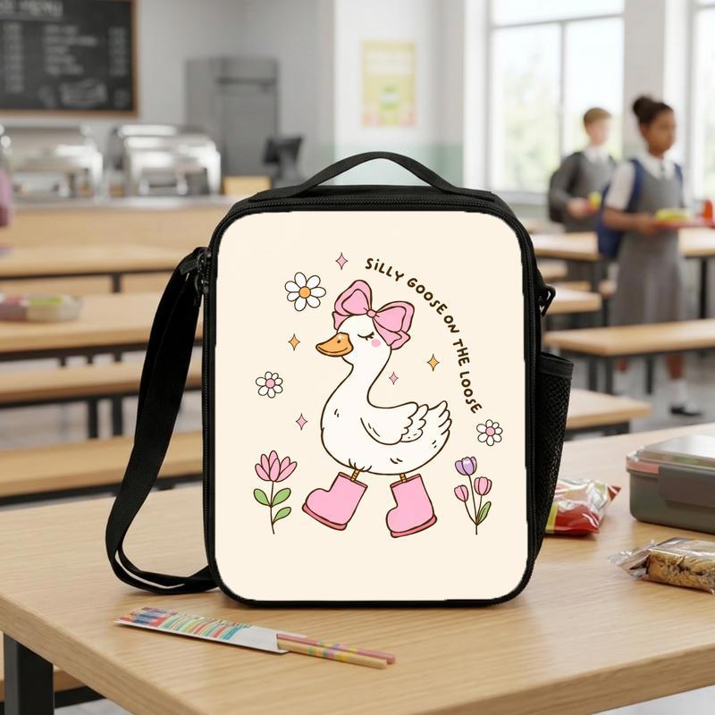 Silly Goose Lunch Bag - Cute Back To School Girls Lunch Box Bag Silly Goose Lunch Bag - Cute Back To School Girls Lunch Box Bag