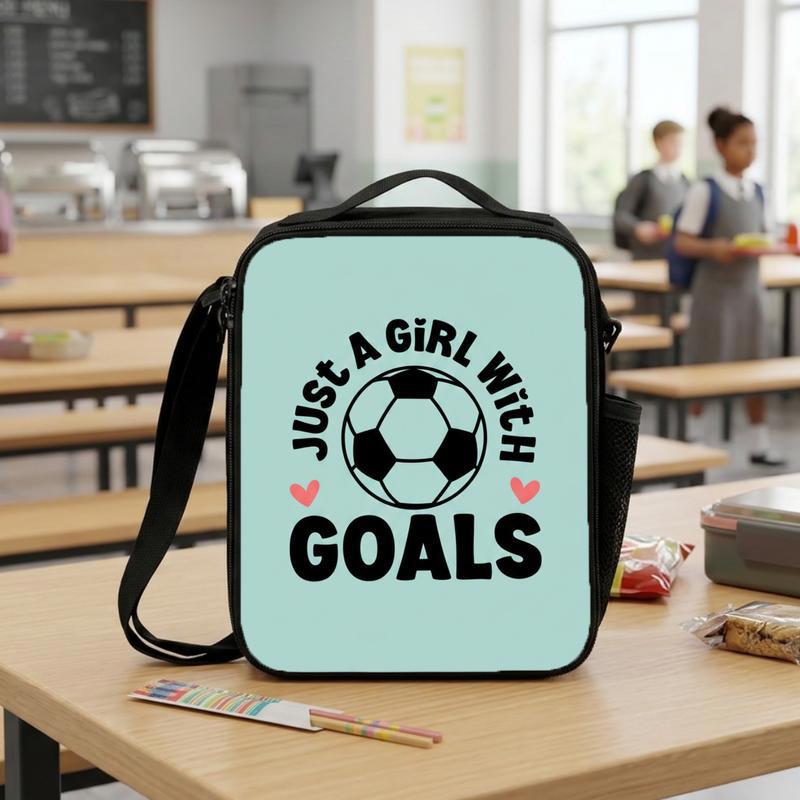 Soccer Goals Lunch Bag - Cute Girls Back To School Bag Lunch Box Bag Soccer Goals Lunch Bag - Cute Girls Back To School Bag Lunch Box Bag
