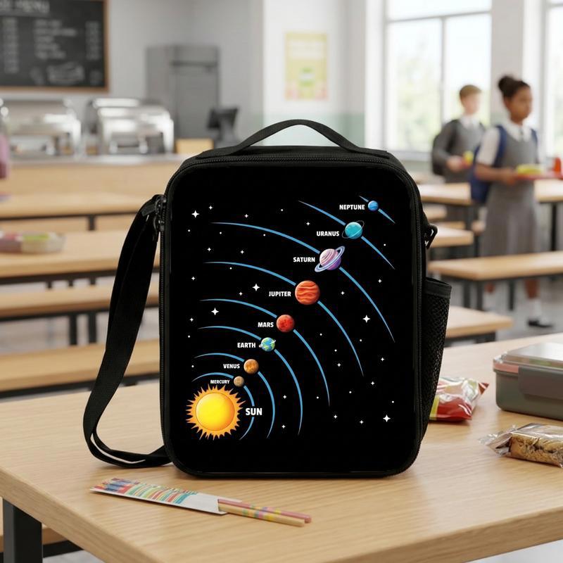 Solar System Lunch Bag Kids - Space Orbit Planets Design Lunch Box Bag