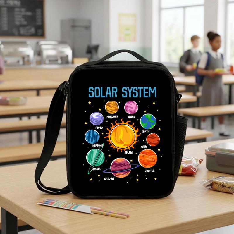 Solar System Lunch Bag Kids - Space Planets School Design Lunch Box Bag