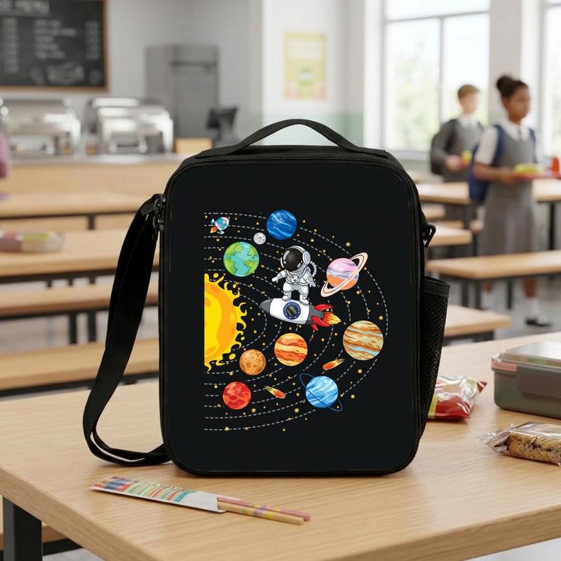 Space School Lunch Bag Kids - Astronaut Solar System Planets Lunch Box Bag