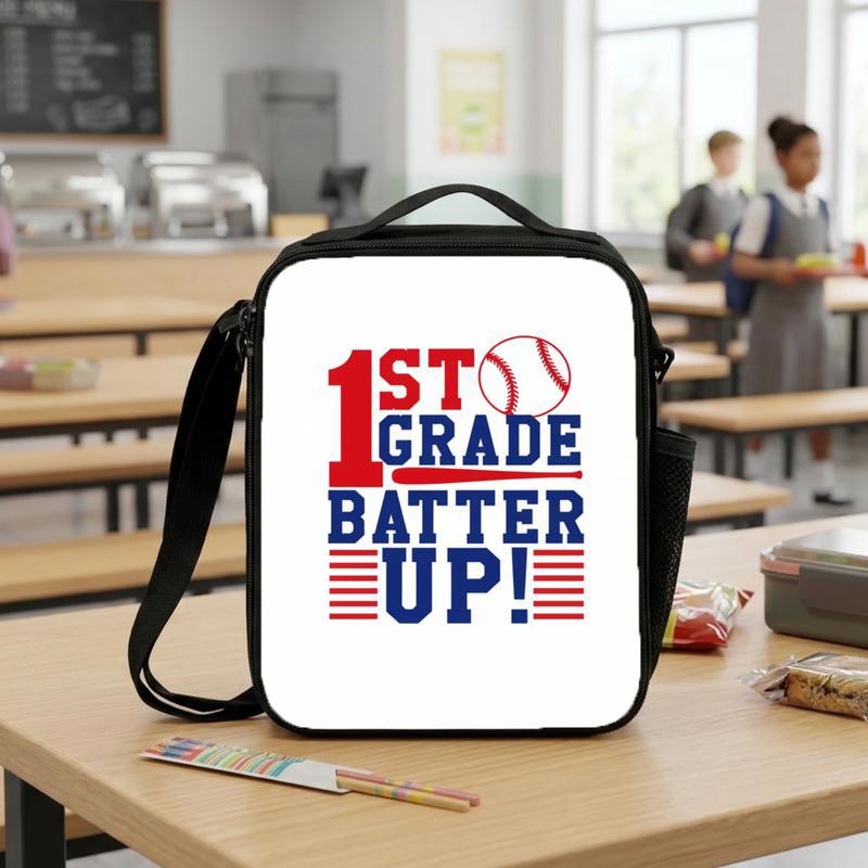 1st Grade Baseball Lunch Bag - Batter Up Kids School Bag Lunch Box Bag