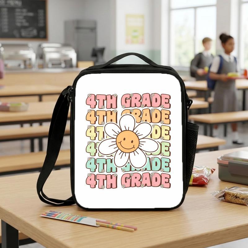 4th Grade Lunch Bag - Elementary School Smiley Daisy Lunch Box Bag 4th Grade Lunch Bag - Elementary School Smiley Daisy Lunch Box Bag