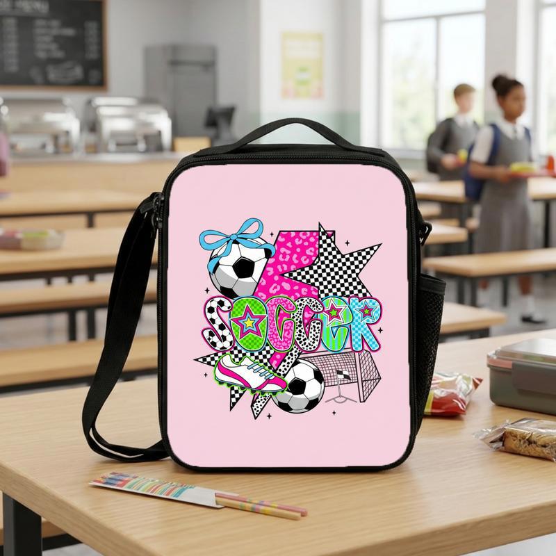 Trendy Soccer Collage Lunch Bag - Cool Girls School Style Lunch Box Bag Trendy Soccer Collage Lunch Bag - Cool Girls School Style Lunch Box Bag